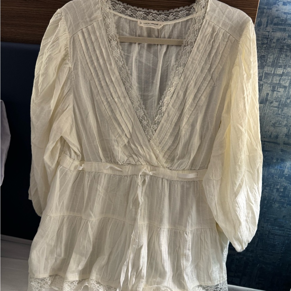 Lucky Brand Cream Lace Blouse